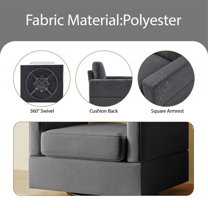 Latitude Run® Argene 33'' Wide Swivel Barrel Chair Wayfair